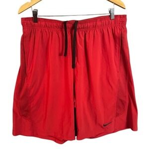 Nike Red Athletic Running Training Shorts Mens XL Dri-FIT Mesh Insets